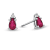 0.42ctw Pear Shaped Ruby and Diamond Earrings in 14k White Gold