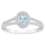 6x4mm Oval Aquamarine 1/4 ctw Diamond Rhodium Over Sterling Silver Halo Ring