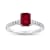 1.36ctw Diamond and Emerald Cut Ruby Engagement Ring 14k White Gold