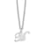 Rhodium Over Sterling Silver Letter M Initial Necklace