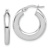 Rhodium Over 14k White Gold Polished 7/8" Tube Hoop Earrings