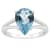 12x8mm Pear Shape Sky Blue Topaz Rhodium Over Sterling Silver Ring