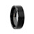 VULCAN Flat Black Tungsten Ring with Brushed Center & Polished Edges 7mm