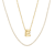 CZ Initial E Tennis Necklace And Pendant Set In 14K Gold Over Brass 4.05ctw