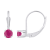 4mm Round Ruby Rhodium Over 14k White Gold Drop Earrings