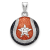 Rhodium Over Sterling Silver MLB LogoArt Houston Astros Enameled Pendant