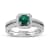 0.85ctw Diamond and Emerald Ring 14k White Gold Gold