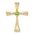 10k Yellow Gold 0.29 cttw Peridot and Accent Diamond Cross Pendant