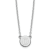 Rhodium Over Sterling Silver Tiny Circle Block Letter D Initial Necklace