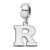 Sterling Silver Rhodium-plated LogoArt Rutgers University Small Dangle Bead