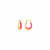 14K Yellow Gold Over Sterling Silver Petite Enamel Slope Huggie Hoops in Pink