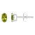 5x3mm Oval Peridot 14k White Gold Stud Earrings