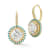 Rachel Zoe White CZ and Turquoise Halo Drop Earrings in 14K Gold Over
Sterling Silver
