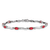 Rhodium Over 14k White Gold Diamond and Ruby Bracelet