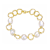 Pear Shape Pearl And CZ Chain Bracelet In 14K Gold Over Sterling Silver