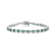 Emerald Color CZ Tennis Bracelet In Sterling Silver