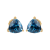 London Blue Topaz Trillion 14K Yellow Gold Stud Earrings, 2ctw