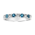 London Blue Topaz and Diamond 14k White Gold Band Ring 0.55ctw