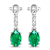 1.12ctw 14K White Gold  Zambian Green Emerald and White Diamond Halo Earrings