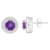 6mm Round Amethyst 1/5 ctw Diamond Rhodium Over Sterling Silver Halo
Stud Earrings