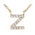 CZ Initial Z Station Necklace In 18K Gold Over Sterling Silver 0.13ctw