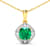 2.07ctw 14K Yellow Gold Zambian Emerald and White Diamond Pendant with
18 inch Cable Chain