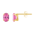 6x4mm Oval Pink Topaz 10k Yellow Gold Stud Earrings