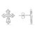 White Cubic Zirconia Rhodium Over Sterling Silver Cross Earrings 0.19ctw