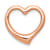 14k Rose Gold 3D Polished Heart Chain Slide Pendant