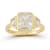 Rachel Zoe Bezel Set CZ Three-Stone Ring in 14K Gold Over Sterling Silver