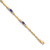 14k Yellow Gold and Rhodium Over 14k Yellow Gold Diamond and Tanzanite Bracelet