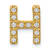 14K Yellow Gold Diamond Letter H Initial Charm