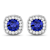 1.64ctw 14K White Gold  Tanzanite and White Diamond Halo Earrings
