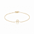 10K Yellow Gold White Diamond R Initial Bracelet for Women with
Adjustable Chain, 0.06ctw
