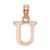 14k Rose Gold Polished Block Letter U Initial Pendant