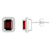 7x5mm Emerald Cut Garnet And Created White Sapphire 10k White Gold Halo
Stud Earrings