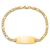 14k Yellow Gold Semi-Solid Oval Figaro Link ID Bracelet