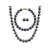 7-7.5mm Black Cultured Freshwater Pearl 14k Yellow Gold Jewelry Set