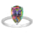 12x8mm Pear Shape Mystic Topaz and 1/10 ctw Diamond Rhodium Over
Sterling Silver Ring