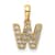 14K Yellow Gold Diamond Letter W Initial with Bail Pendant