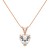 White Cubic Zirconia 14k Rose Gold Pendant With Chain 2.00ctw