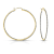 Clear CZ , Two-Tone 14K Gold & Black Plating over Brass Slim Large
Hoop Earrings