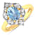 1.16ctw Blue Aquamarine and Diamond 14K Yellow Gold Halo Ring