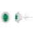 6x4mm Oval Emerald 1/6 ctw Diamond Rhodium Over Sterling Silver Halo
Stud Earrings