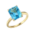 Swiss Blue Topaz 18k Yellow Gold Over Sterling Silver Ring