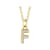 14K Yellow Gold Diamond F Initial Pendant With Chain