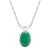 7x5mm Oval Emerald 14k White Gold Pendant With Chain