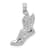 Rhodium Over 14k White Gold Polished and Textured Running Shoe with
Wings Pendant