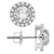 White Cubic Zirconia 14k White Gold Earrings With Velvet Gift Box 1.20ctw