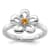 Sterling Silver Stackable Expressions Polished Flower Citrine Ring 0.1ctw